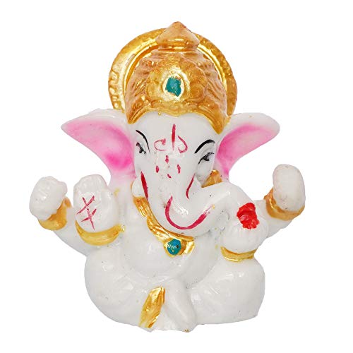 eCraftIndia White Resin Lord Ganesha