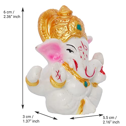 eCraftIndia White Resin Lord Ganesha
