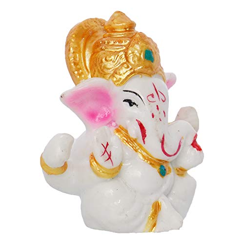 eCraftIndia White Resin Lord Ganesha