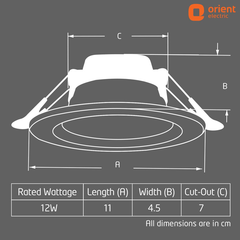 Orient Electric Moonlite Recess 12W