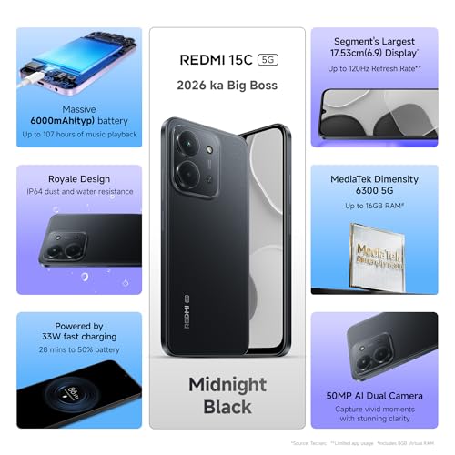 REDMI 15C 5G Midnight Black