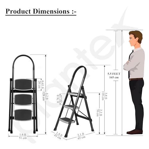 Plantex Steel 3 Step Ladder
