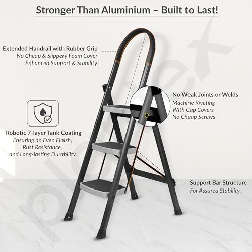 Plantex Steel 3 Step Ladder