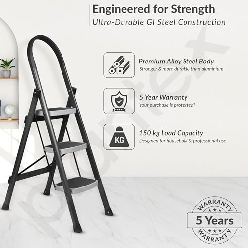 Plantex Steel 3 Step Ladder