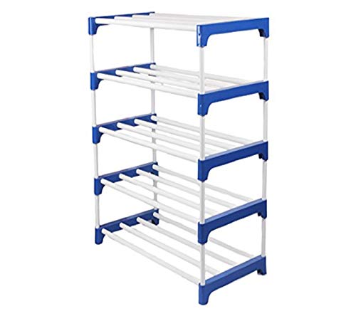 Ebee 10 Pair Plastic Shoe Stand (Blue, 5 Shelves) - Image 5
