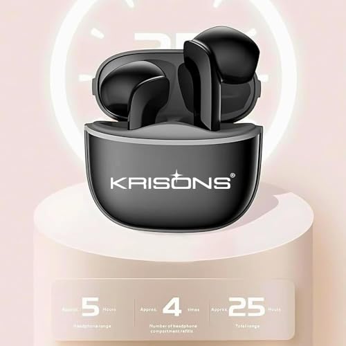 Krisons TWS-001 Wireless Earbuds, Black