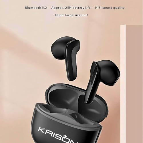 Krisons TWS-001 Wireless Earbuds, Black