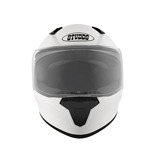 Studds Thunder Full Face Helmet with Clear Visor (White M) - Image 2