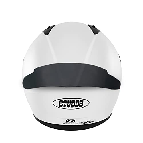 Studds Thunder Full Face Helmet with Clear Visor (White M) - Image 4