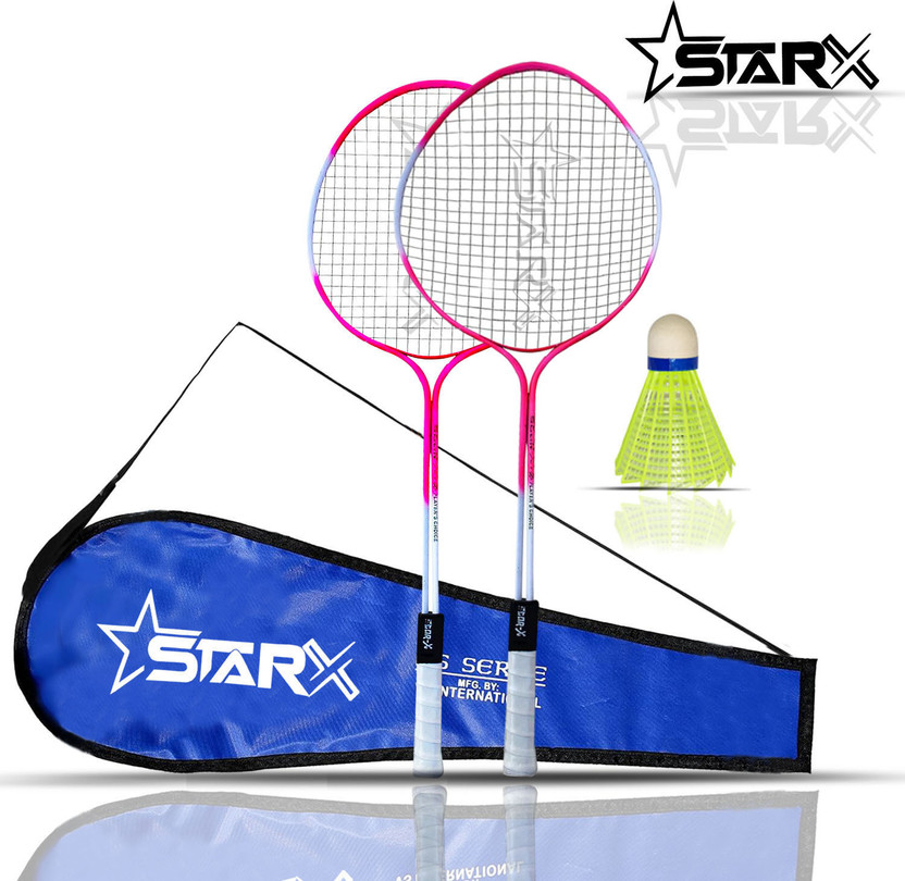 STARX Multi Double Shaft Badminton Racket with Cover & Shuttle Co...more