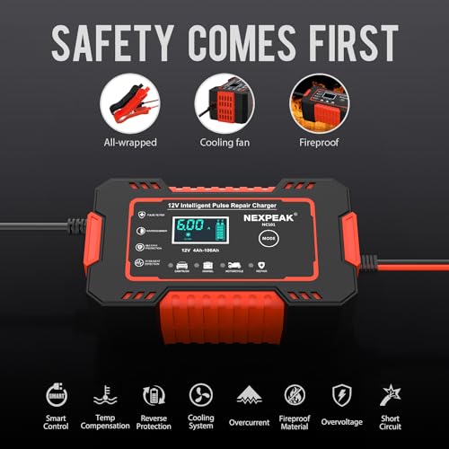 NEXPEAK Car Battery Charger, 6A