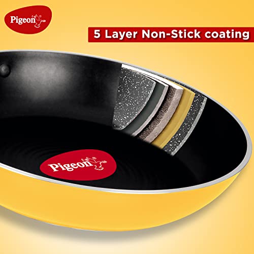 Pigeon Twin Pack Non-Stick Tawa & Fry Pan Cookware Combo - Yellow - Image 3