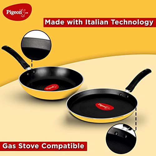 Pigeon Twin Pack Non-Stick Tawa & Fry Pan Cookware Combo - Yellow - Image 4