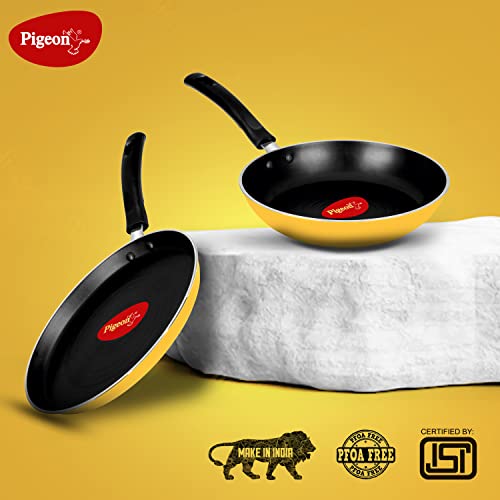 Pigeon Twin Pack Non-Stick Tawa & Fry Pan Cookware Combo - Yellow - Image 7