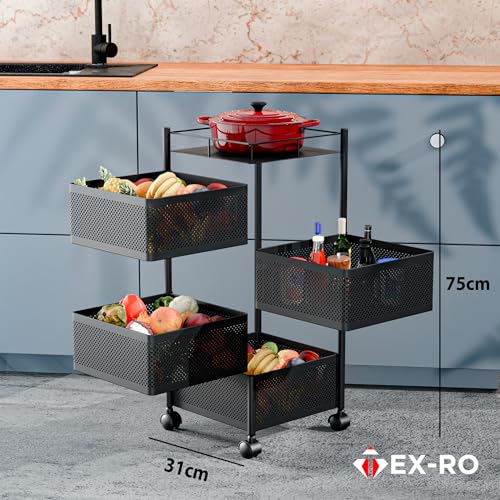 TEX-RO Kitchen Trolley with Wheels
