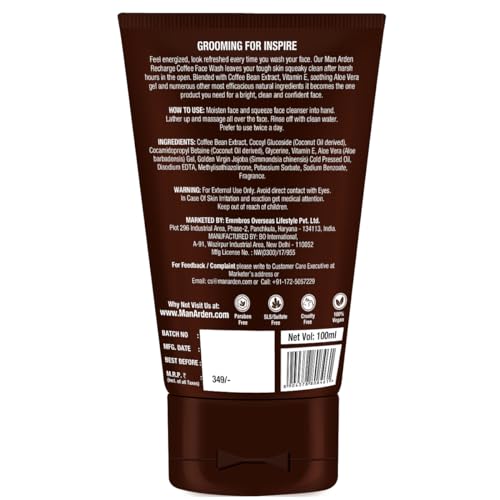 Man Arden Coffee Face Wash - No Parabens, Sulphate, Silicones - 100mL - Image 2