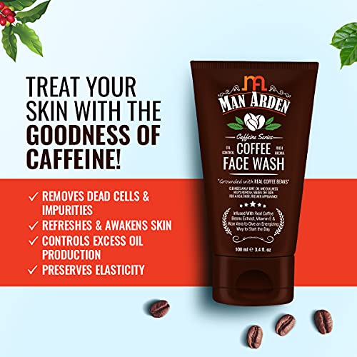 Man Arden Coffee Face Wash - No Parabens, Sulphate, Silicones - 100mL - Image 3
