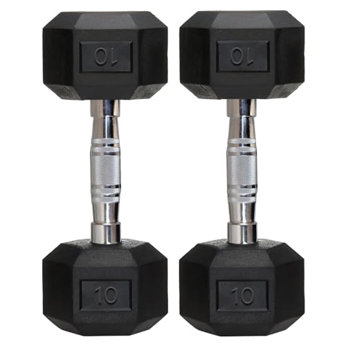 FITRXX Rubber Coated Hexa Dumbbell