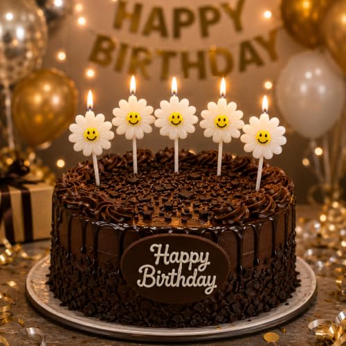 Smiley Flower Birthday Candles
