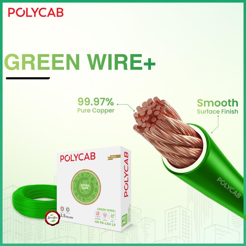 Polycab Green Wire+ 90M coil