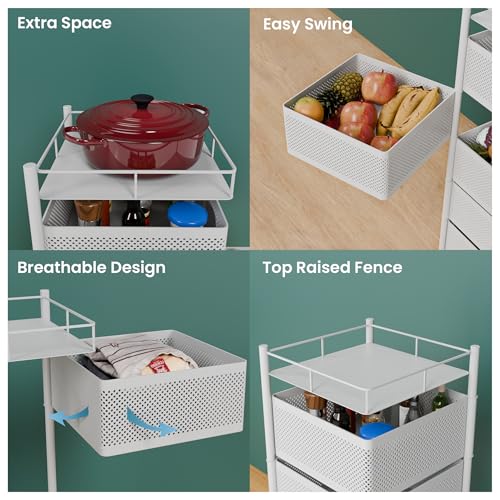 TEX-RO Kitchen Trolley with Wheels