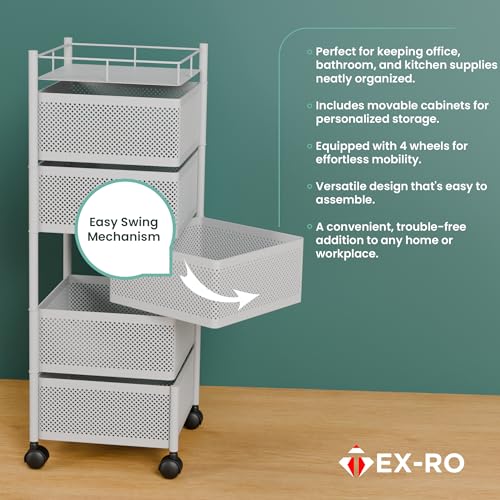 TEX-RO Kitchen Trolley with Wheels