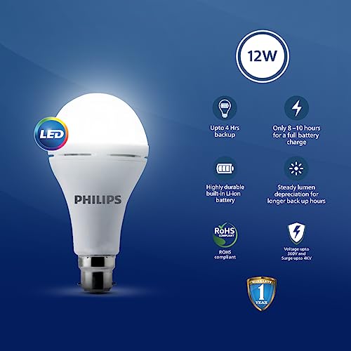 PHILIPS 12W Emergency Bulb|Rechargeable Emergency