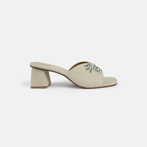 Mochi Women Synthetic Embellished Slip-On Block Heel Sandals - Image 4