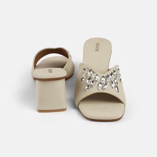 Mochi Women Synthetic Embellished Slip-On Block Heel Sandals - Image 6