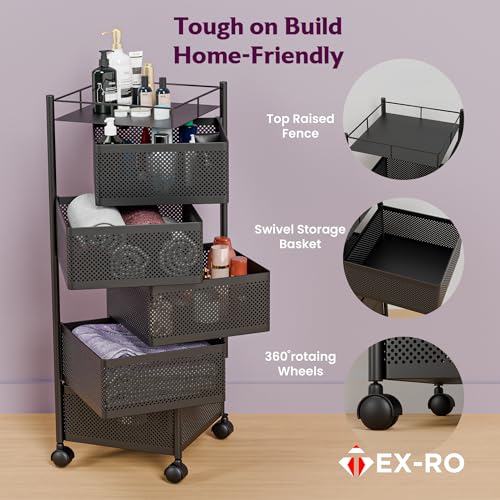 TEX-RO Kitchen Trolley with Wheels
