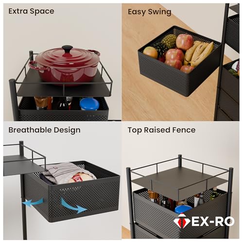 TEX-RO Kitchen Trolley with Wheels