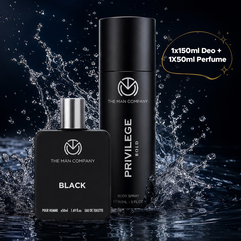 THE MAN COMPANY Black & Bold Perfume Duo - 150 ml, 50 ml Body Spr...more