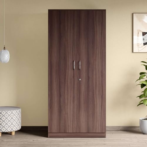 Interio by Godrej EWA 2-Door Wooden Wardrobe (Brown) | 1-Year Warranty, 1 Drawer