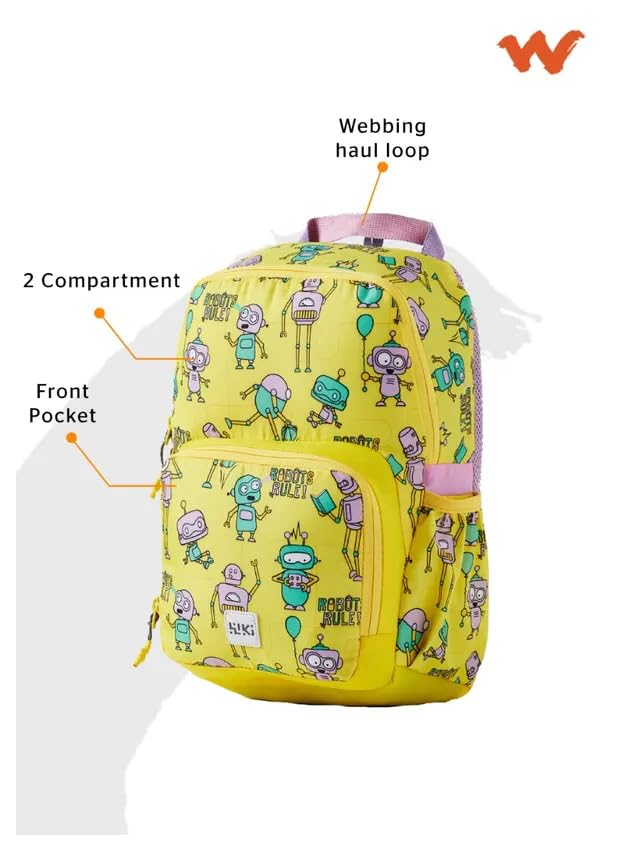 Wildcraft WIKI CHAMP 1 2 Compartment Backpack 11 L (Robot Yellow) - Image 7