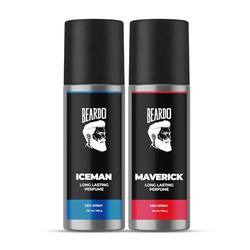 BEARDO Iceman & Maverick Perfume Deo Spray Combo For Men, 150 ml x 2