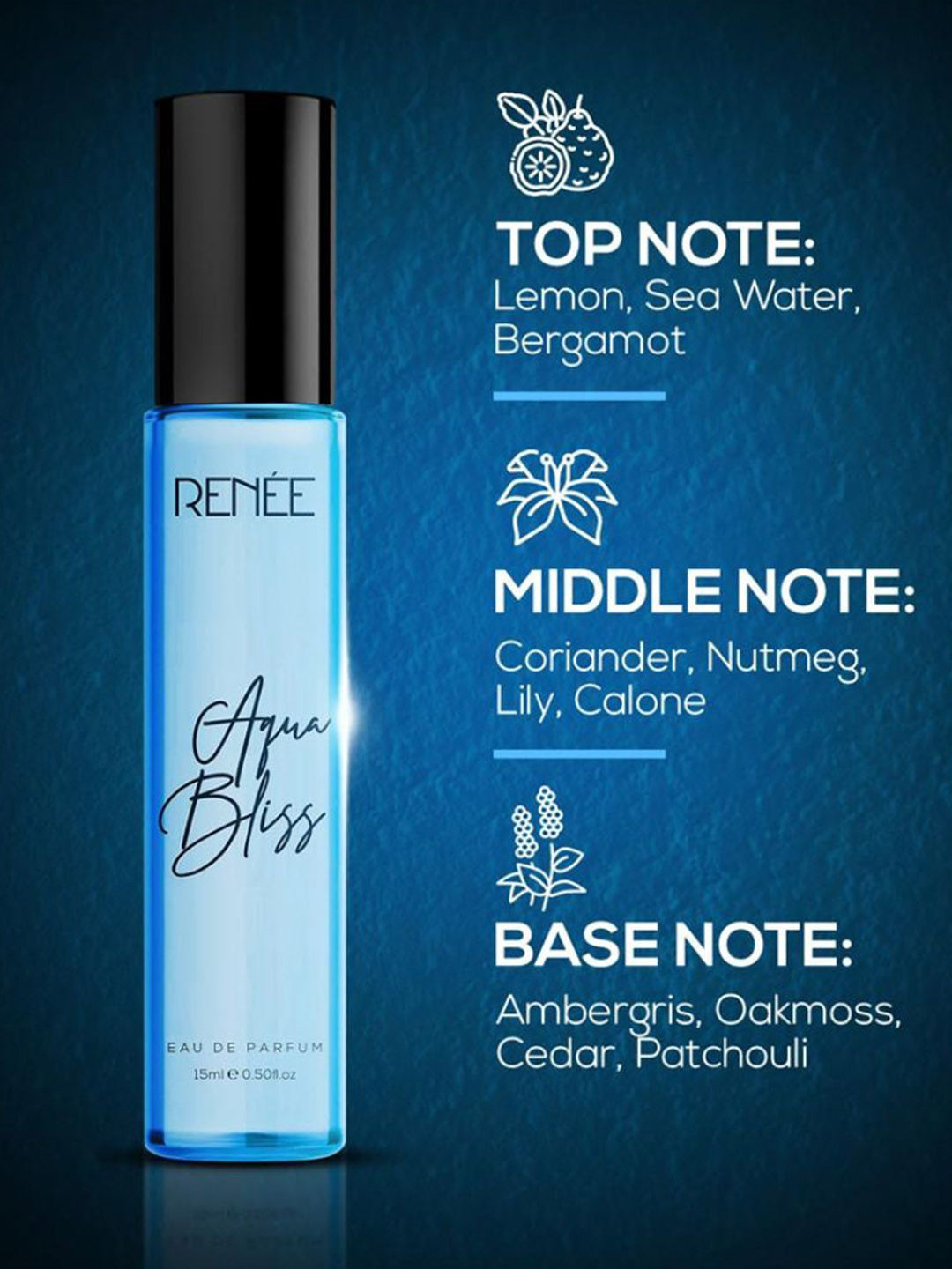 Renee Aqua Bliss Women Long Lasting Eau De Parfum - 15ml - Image 6