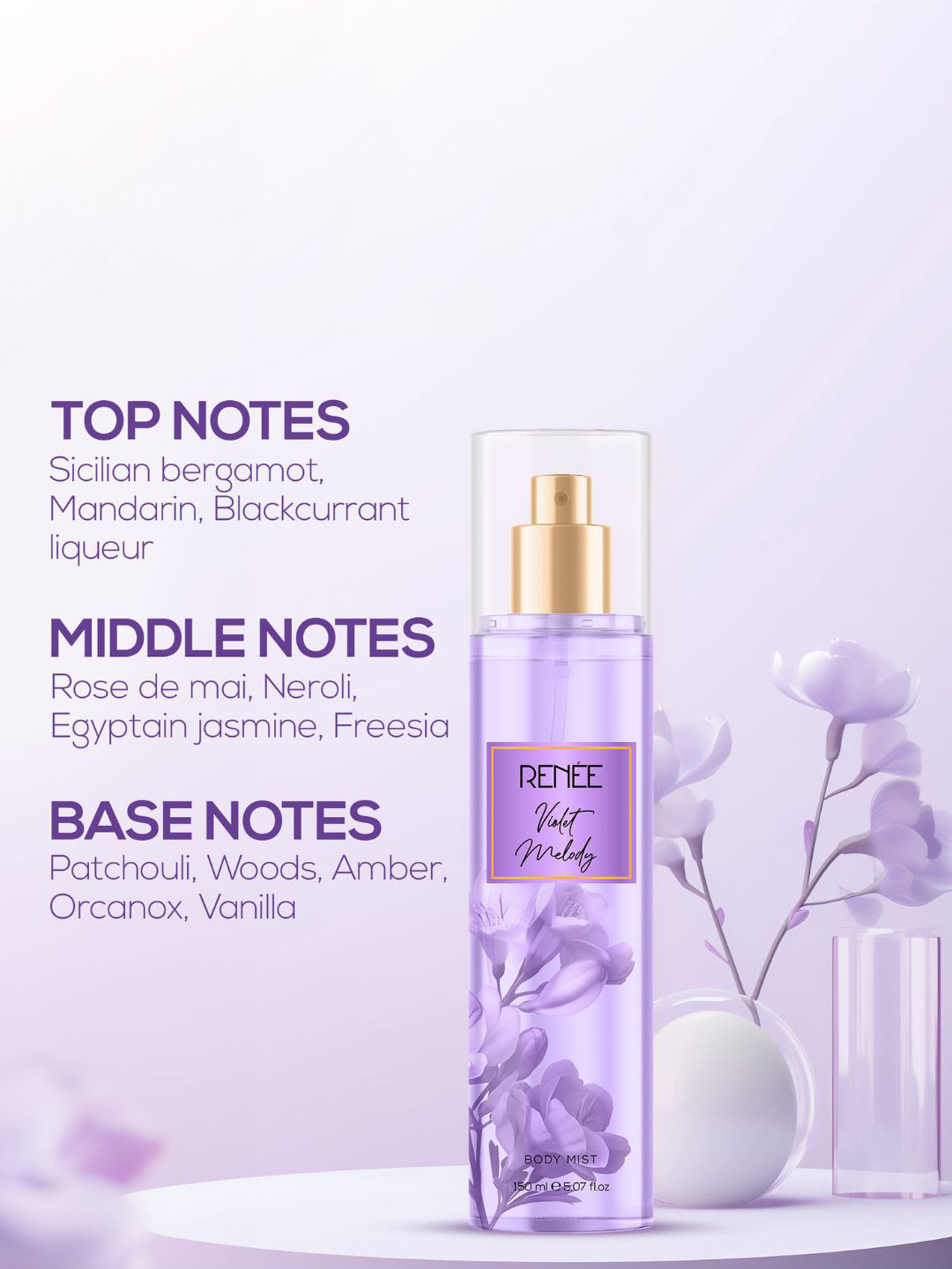 Renee Women Violet Melody Long Lasting Body Mist - 150 ml - Image 4