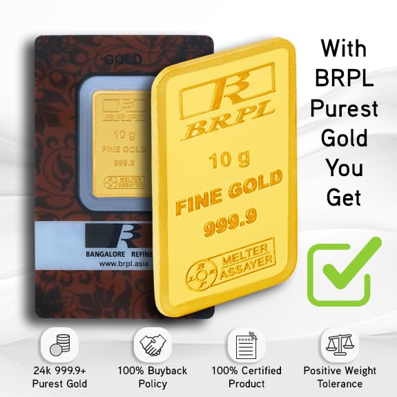 Bangalore Refinery 10 gm, 24k (999.9) Yellow Gold Bar cum Coin - Image 4