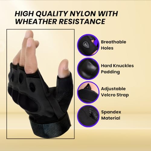 Tactical Gloves with Rubber Knuckle