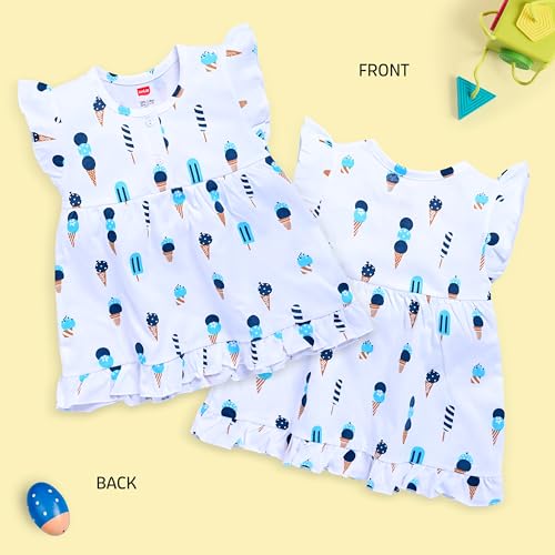 LuvLap Baby Girl 100% Cotton Sleevless Girls Frock Pack of 3 - Image 2