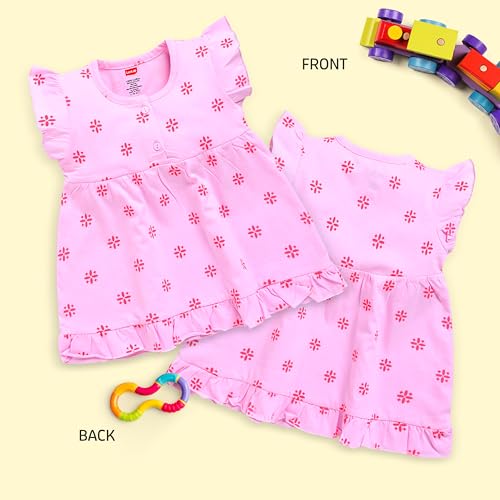 LuvLap Baby Girl 100% Cotton Sleevless Girls Frock Pack of 3 - Image 3
