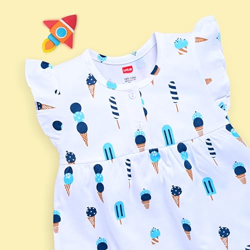 LuvLap Baby Girl 100% Cotton Sleevless Girls Frock Pack of 3 - Image 5