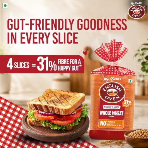English Oven Zero Maida Whole Wheat Bread , 400g - Image 4