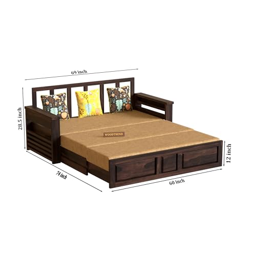 Solid Sheesham Wooden Sofa Cums