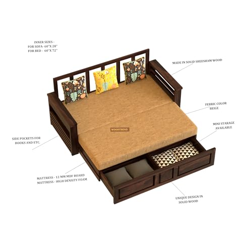 Solid Sheesham Wooden Sofa Cums