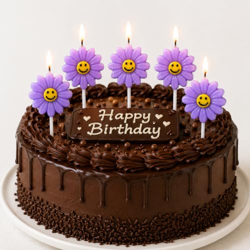 Smiley Flower Birthday Candles