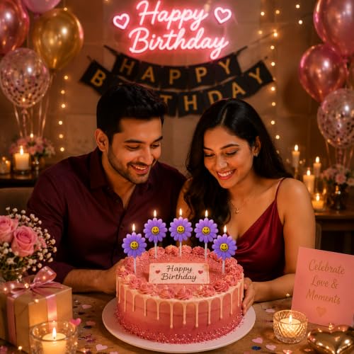 Smiley Flower Birthday Candles