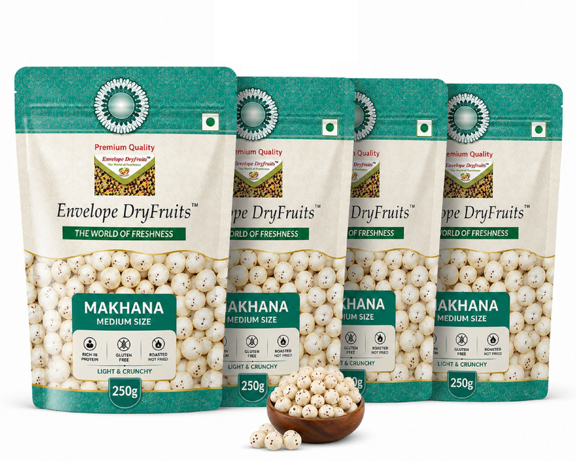 Envelope Dryfruits Plain Makhana (4 x 250 g)