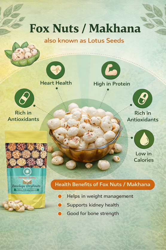 Envelope Dryfruits Plain Makhana (4 x 250 g) - Image 4