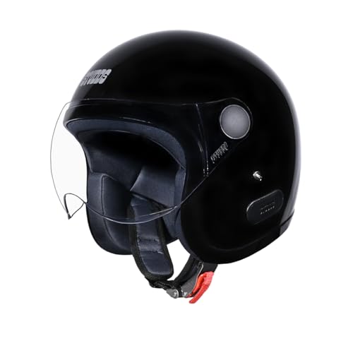 Studds Jet Open Face ISI Certified Helmet with Chopper Visor Black - XL